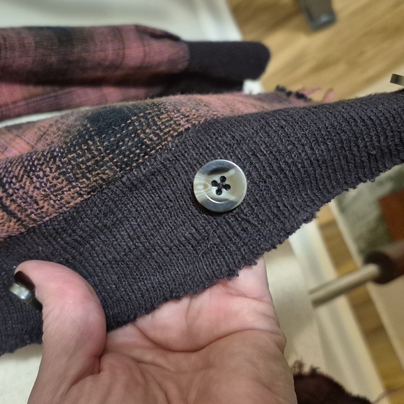 Free People shacket jacket cardigan flannel plaid XS oversized button down fit L - Picture 9 of 13